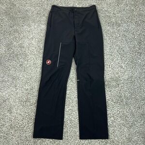 Castelli Pants Mens Large Black Cycling Reflective Pockets‎ Shell Outdoor Biking